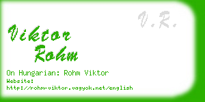 viktor rohm business card